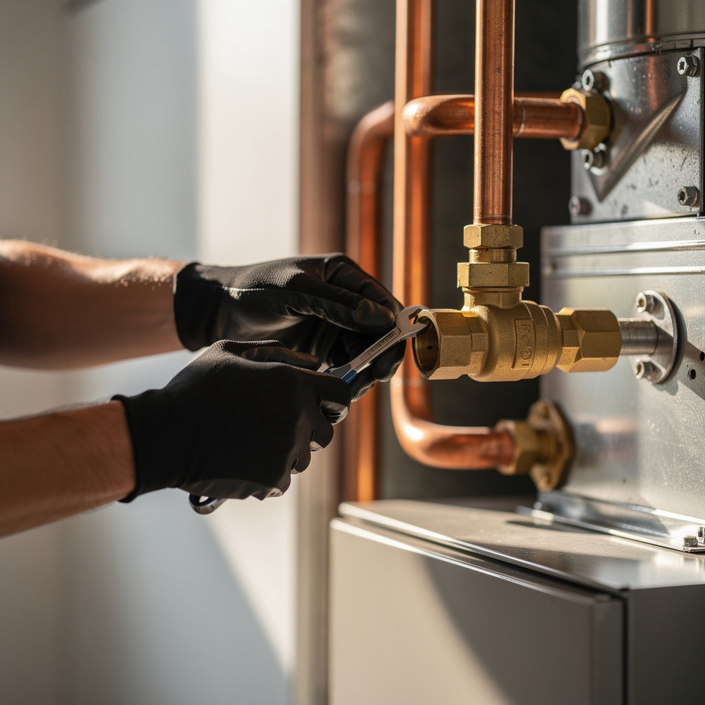 Orlando AC Repair technician performing professional heating system maintenance in a Florida home