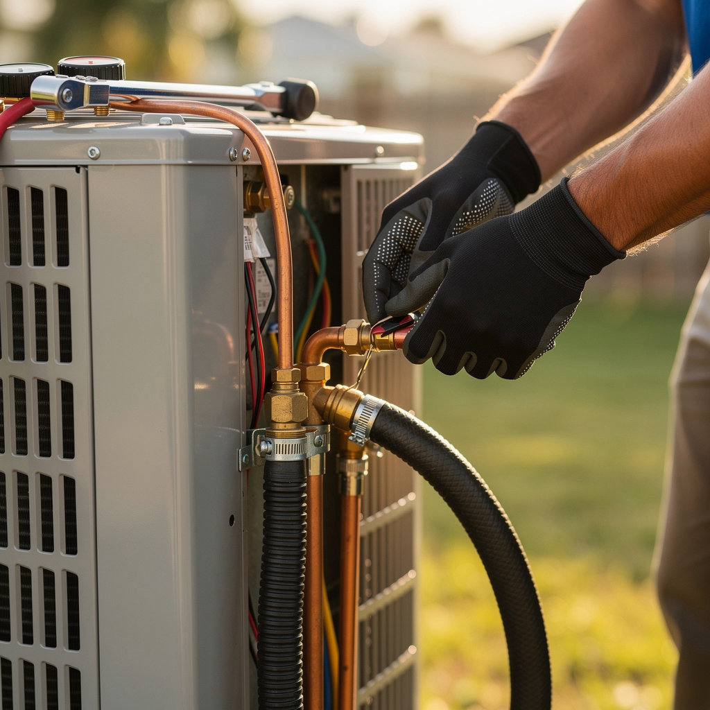 Orlando AC Repair professional installing a high-efficiency air conditioning system in an Orlando home